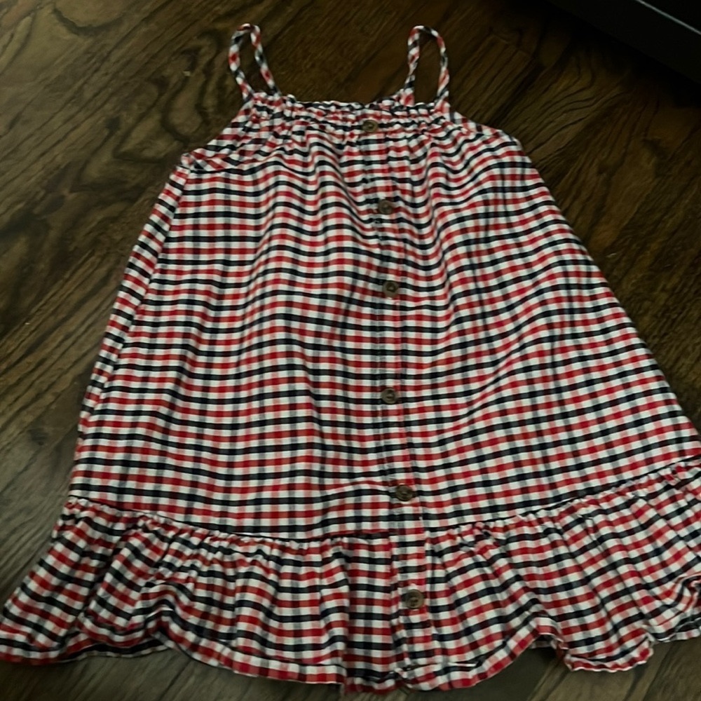 2T Red, White & Blue Plaid Sundress